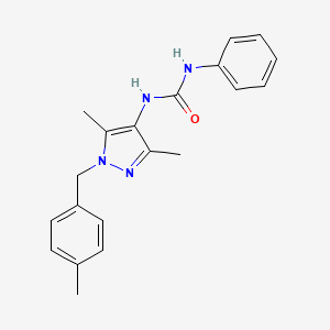 molecular formula C20H22N4O B4600549 N-[3,5-二甲基-1-(4-甲基苄基)-1H-吡唑-4-基]-N'-苯基脲 