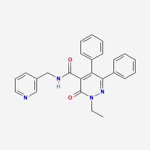 molecular formula C25H22N4O2 B4600572 2-ETHYL-3-OXO-5,6-DIPHENYL-N-[(PYRIDIN-3-YL)METHYL]-2,3-DIHYDROPYRIDAZINE-4-CARBOXAMIDE 