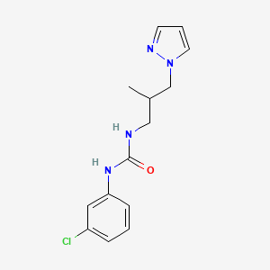 molecular formula C14H17ClN4O B4600575 N-(3-氯苯基)-N'-[2-甲基-3-(1H-吡唑-1-基)丙基]脲 