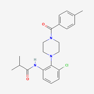 molecular formula C22H26ClN3O2 B4600579 N-{3-chloro-2-[4-(4-methylbenzoyl)-1-piperazinyl]phenyl}-2-methylpropanamide 