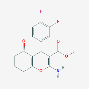 molecular formula C17H15F2NO4 B460058 methyl 2-amino-4-(3,4-difluorophenyl)-5-oxo-5,6,7,8-tetrahydro-4H-chromene-3-carboxylate 