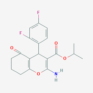 molecular formula C19H19F2NO4 B460060 isopropyl 2-amino-4-(2,4-difluorophenyl)-5-oxo-5,6,7,8-tetrahydro-4H-chromene-3-carboxylate 