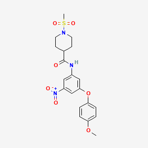 molecular formula C20H23N3O7S B4600607 N~4~-[3-(4-METHOXYPHENOXY)-5-NITROPHENYL]-1-(METHYLSULFONYL)-4-PIPERIDINECARBOXAMIDE 