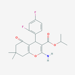 isopropyl 2-amino-4-(2,4-difluorophenyl)-7,7-dimethyl-5-oxo-5,6,7,8-tetrahydro-4H-chromene-3-carboxylate