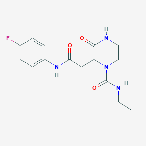 molecular formula C15H19FN4O3 B4600629 N-乙基-2-{2-[(4-氟苯基)氨基]-2-氧代乙基}-3-氧代-1-哌嗪甲酰胺 