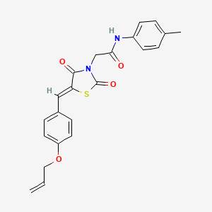 molecular formula C22H20N2O4S B4600637 2-{(5Z)-2,4-dioxo-5-[4-(prop-2-en-1-yloxy)benzylidene]-1,3-thiazolidin-3-yl}-N-(4-methylphenyl)acetamide 