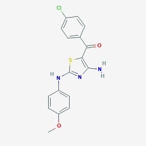 molecular formula C17H14ClN3O2S B460064 [4-Amino-2-(4-methoxyanilino)-1,3-thiazol-5-yl](4-chlorophenyl)methanone 