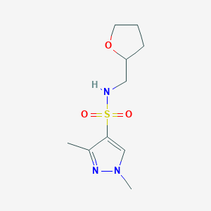 molecular formula C10H17N3O3S B4600656 1,3-dimethyl-N-[(oxolan-2-yl)methyl]-1H-pyrazole-4-sulfonamide 