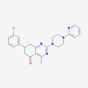 7-(3-CHLOROPHENYL)-4-METHYL-2-[4-(PYRIDIN-2-YL)PIPERAZIN-1-YL]-5,6,7,8-TETRAHYDROQUINAZOLIN-5-ONE