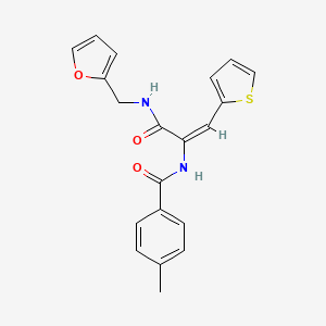 molecular formula C20H18N2O3S B4600672 N-(3-((Furan-2-ylmethyl)amino)-3-oxo-1-(thiophen-2-yl)prop-1-en-2-yl)-4-methylbenzamide 