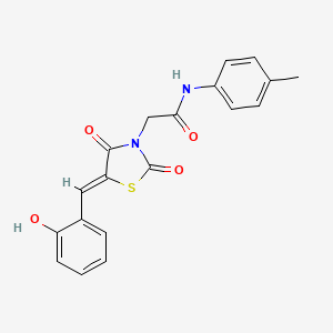 molecular formula C19H16N2O4S B4600676 2-[5-(2-hydroxybenzylidene)-2,4-dioxo-1,3-thiazolidin-3-yl]-N-(4-methylphenyl)acetamide 