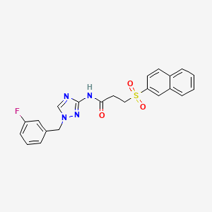 molecular formula C22H19FN4O3S B4600706 N~1~-[1-(3-FLUOROBENZYL)-1H-1,2,4-TRIAZOL-3-YL]-3-(2-NAPHTHYLSULFONYL)PROPANAMIDE 