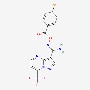 N'-[(4-bromobenzoyl)oxy]-7-(trifluoromethyl)pyrazolo[1,5-a]pyrimidine-3-carboximidamide