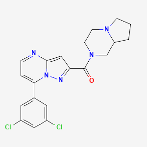 molecular formula C20H19Cl2N5O B4600716 [7-(3,5-DICHLOROPHENYL)PYRAZOLO[1,5-A]PYRIMIDIN-2-YL][HEXAHYDROPYRROLO[1,2-A]PYRAZIN-2(1H)-YL]METHANONE 