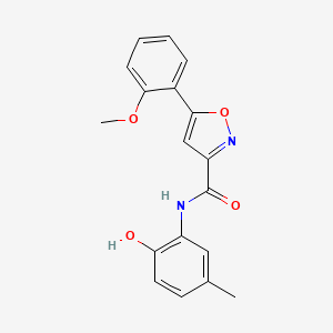 molecular formula C18H16N2O4 B4600732 N-(2-hydroxy-5-methylphenyl)-5-(2-methoxyphenyl)-3-isoxazolecarboxamide 