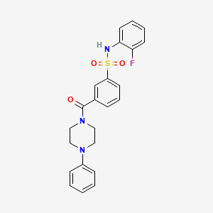 N-(2-fluorophenyl)-3-[(4-phenyl-1-piperazinyl)carbonyl]benzenesulfonamide