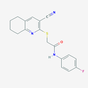 molecular formula C18H16FN3OS B460077 2-[(3-cyano-5,6,7,8-tetrahydroquinolin-2-yl)sulfanyl]-N-(4-fluorophenyl)acetamide CAS No. 348147-57-9