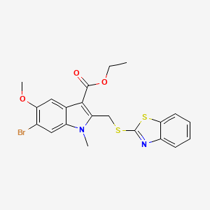 ethyl 2-[(1,3-benzothiazol-2-ylsulfanyl)methyl]-6-bromo-5-methoxy-1-methyl-1H-indole-3-carboxylate