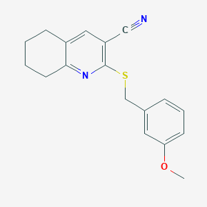 molecular formula C18H18N2OS B460083 2-[(3-Methoxybenzyl)sulfanyl]-5,6,7,8-tetrahydro-3-quinolinecarbonitrile CAS No. 445382-39-8