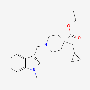 molecular formula C22H30N2O2 B4600831 ethyl 4-(cyclopropylmethyl)-1-[(1-methyl-1H-indol-3-yl)methyl]-4-piperidinecarboxylate 