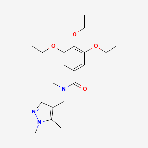 molecular formula C20H29N3O4 B4600840 N-[(1,5-dimethyl-1H-pyrazol-4-yl)methyl]-3,4,5-triethoxy-N-methylbenzamide 