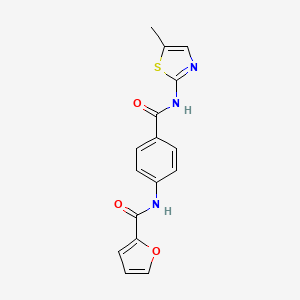 molecular formula C16H13N3O3S B4600861 N-(4-{[(5-methyl-1,3-thiazol-2-yl)amino]carbonyl}phenyl)-2-furamide 