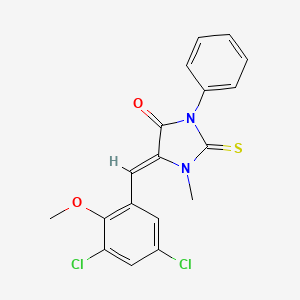 5-(3,5-dichloro-2-methoxybenzylidene)-1-methyl-3-phenyl-2-thioxo-4-imidazolidinone