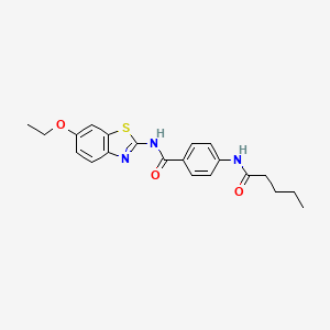 molecular formula C21H23N3O3S B4600895 N-(6-ethoxy-1,3-benzothiazol-2-yl)-4-(pentanoylamino)benzamide 