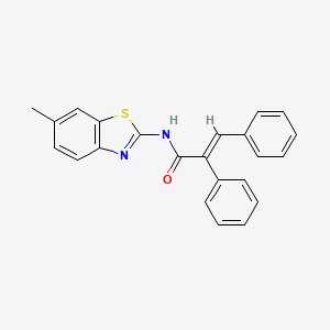 molecular formula C23H18N2OS B4600896 N-(6-methyl-1,3-benzothiazol-2-yl)-2,3-diphenylacrylamide 