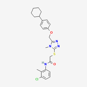 molecular formula C25H29ClN4O2S B4600901 N-(3-chloro-2-methylphenyl)-2-({5-[(4-cyclohexylphenoxy)methyl]-4-methyl-4H-1,2,4-triazol-3-yl}thio)acetamide 