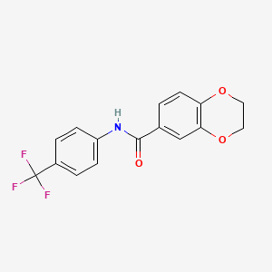 molecular formula C16H12F3NO3 B4600908 N-[4-(trifluoromethyl)phenyl]-2,3-dihydro-1,4-benzodioxine-6-carboxamide 