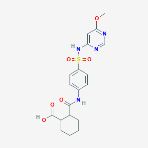 molecular formula C19H22N4O6S B4600915 2-({4-[(6-Methoxypyrimidin-4-yl)sulfamoyl]phenyl}carbamoyl)cyclohexanecarboxylic acid 