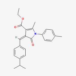 molecular formula C25H27NO3 B4600954 ethyl (4Z)-2-methyl-1-(4-methylphenyl)-5-oxo-4-[4-(propan-2-yl)benzylidene]-4,5-dihydro-1H-pyrrole-3-carboxylate 