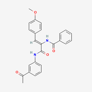 N-[(Z)-3-(3-acetylanilino)-1-(4-methoxyphenyl)-3-oxoprop-1-en-2-yl]benzamide