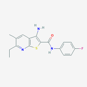 molecular formula C17H16FN3OS B460102 3-amino-6-ethyl-N-(4-fluorophenyl)-5-methylthieno[2,3-b]pyridine-2-carboxamide CAS No. 369403-34-9