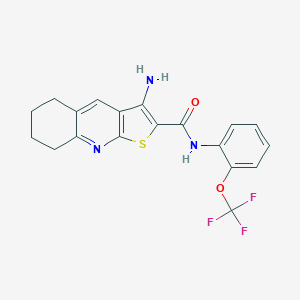 molecular formula C19H16F3N3O2S B460104 3-amino-N-[2-(trifluoromethoxy)phenyl]-5,6,7,8-tetrahydrothieno[2,3-b]quinoline-2-carboxamide CAS No. 445382-67-2