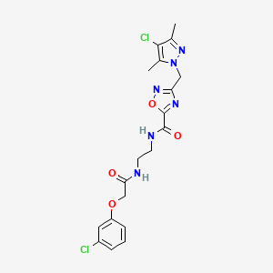 3-[(4-CHLORO-3,5-DIMETHYL-1H-PYRAZOL-1-YL)METHYL]-N~5~-(2-{[2-(3-CHLOROPHENOXY)ACETYL]AMINO}ETHYL)-1,2,4-OXADIAZOLE-5-CARBOXAMIDE