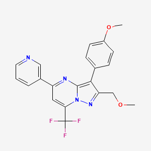 3-[2-(METHOXYMETHYL)-3-(4-METHOXYPHENYL)-7-(TRIFLUOROMETHYL)PYRAZOLO[1,5-A]PYRIMIDIN-5-YL]PYRIDINE