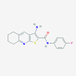 molecular formula C18H16FN3OS B460108 3-amino-N-(4-fluorophenyl)-5,6,7,8-tetrahydrothieno[2,3-b]quinoline-2-carboxamide CAS No. 428451-61-0