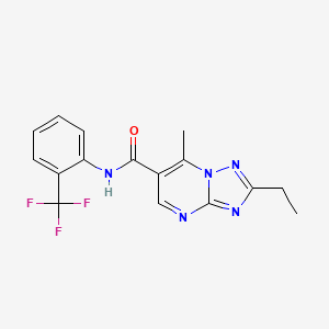 molecular formula C16H14F3N5O B4601087 2-ethyl-7-methyl-N-[2-(trifluoromethyl)phenyl][1,2,4]triazolo[1,5-a]pyrimidine-6-carboxamide 