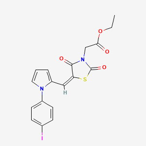 molecular formula C18H15IN2O4S B4601095 ethyl [(5E)-5-{[1-(4-iodophenyl)-1H-pyrrol-2-yl]methylidene}-2,4-dioxo-1,3-thiazolidin-3-yl]acetate 