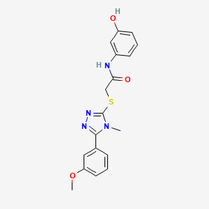 molecular formula C18H18N4O3S B4601104 N-(3-hydroxyphenyl)-2-{[5-(3-methoxyphenyl)-4-methyl-4H-1,2,4-triazol-3-yl]sulfanyl}acetamide 