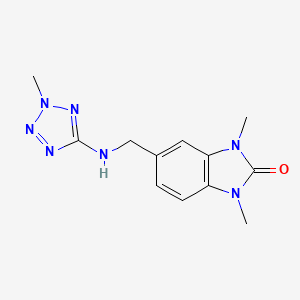 molecular formula C12H15N7O B4601112 1,3-dimethyl-5-{[(2-methyl-2H-tetrazol-5-yl)amino]methyl}-1,3-dihydro-2H-benzimidazol-2-one 