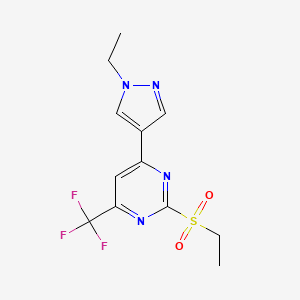 4-(1-ethyl-1H-pyrazol-4-yl)-2-(ethylsulfonyl)-6-(trifluoromethyl)pyrimidine