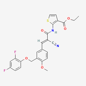 ethyl 2-[(2-cyano-3-{3-[(2,4-difluorophenoxy)methyl]-4-methoxyphenyl}acryloyl)amino]-3-thiophenecarboxylate