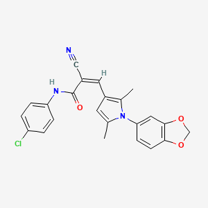 (2Z)-3-[1-(1,3-benzodioxol-5-yl)-2,5-dimethyl-1H-pyrrol-3-yl]-N-(4-chlorophenyl)-2-cyanoprop-2-enamide