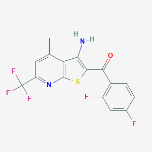 molecular formula C16H9F5N2OS B460117 [3-Amino-4-methyl-6-(trifluoromethyl)thieno[2,3-b]pyridin-2-yl](2,4-difluorophenyl)methanone 