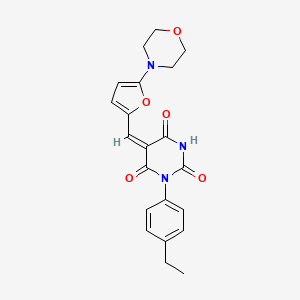 (5E)-1-(4-ethylphenyl)-5-{[5-(morpholin-4-yl)furan-2-yl]methylidene}pyrimidine-2,4,6(1H,3H,5H)-trione