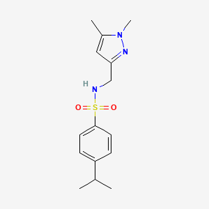 molecular formula C15H21N3O2S B4601203 N-[(15-DIMETHYL-1H-PYRAZOL-3-YL)METHYL]-4-(PROPAN-2-YL)BENZENE-1-SULFONAMIDE 