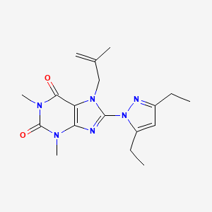 molecular formula C18H24N6O2 B4601227 8-(3,5-Diethylpyrazol-1-yl)-1,3-dimethyl-7-(2-methylprop-2-enyl)purine-2,6-dione 